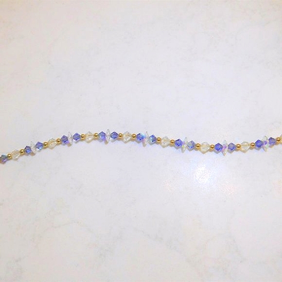 Swarovski White and Blue Crystal Bracelet - Picture 2 of 3